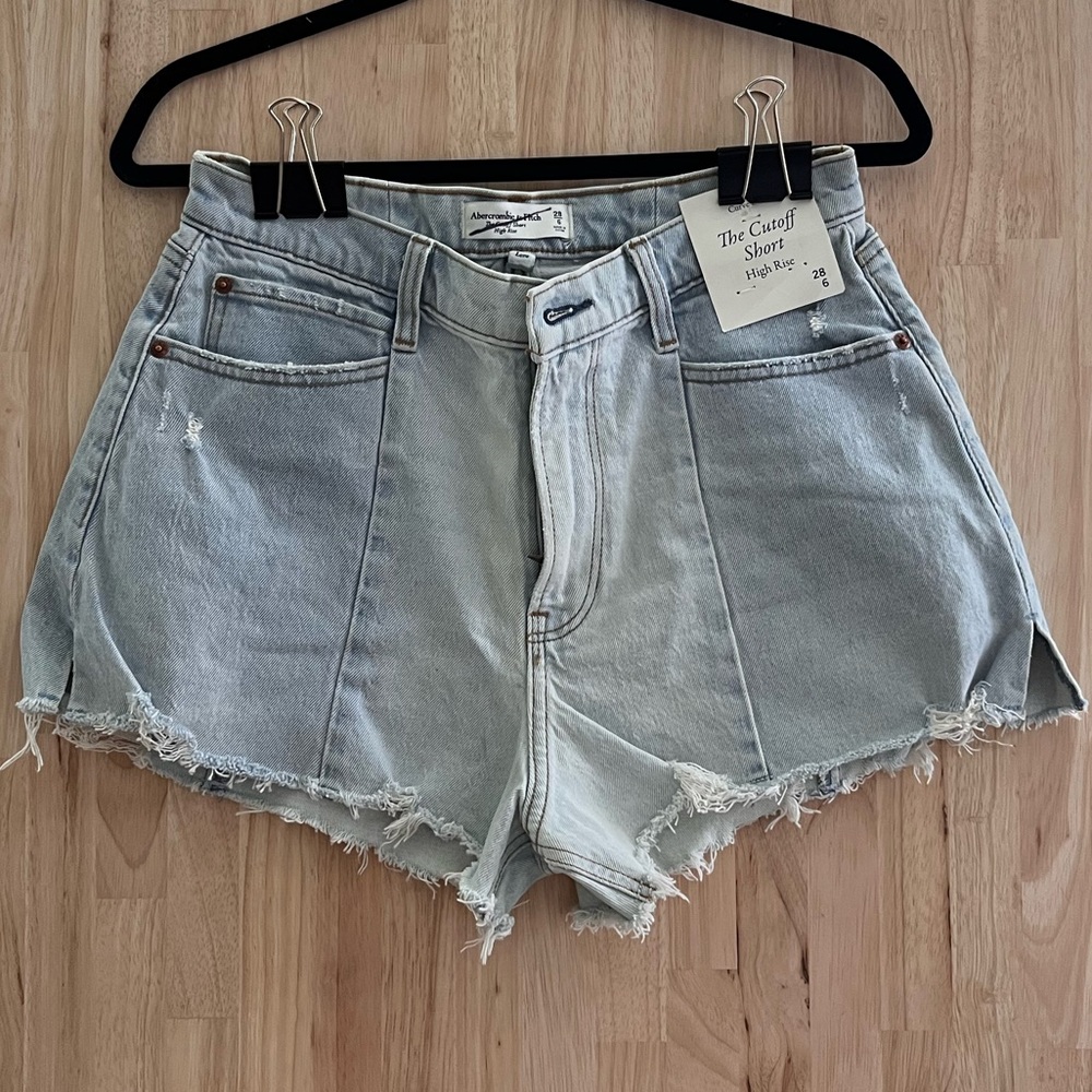 Abercrombie- high rise denim shorts - size 6